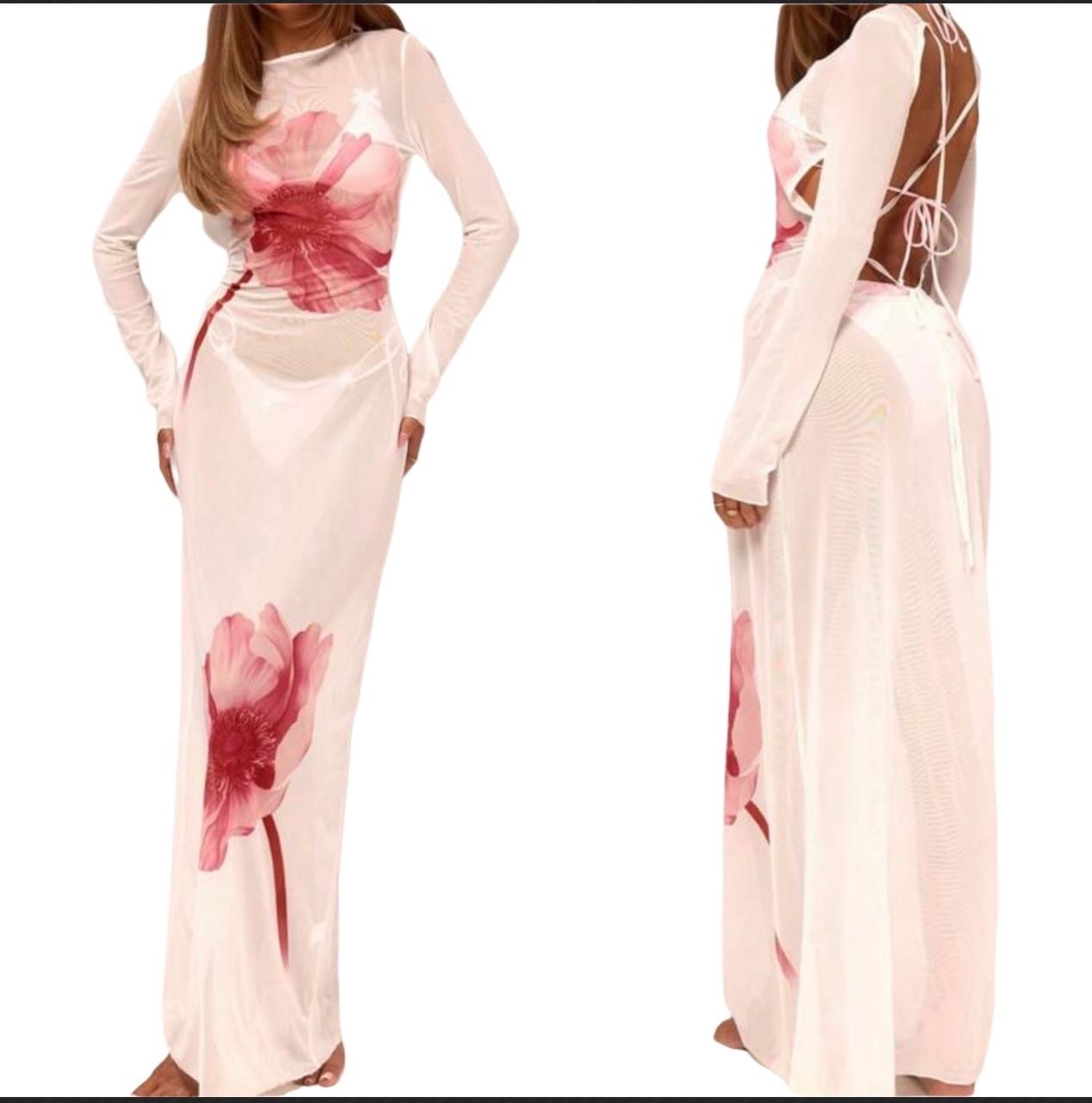 Beach Cover Up Long Sleeve Dress