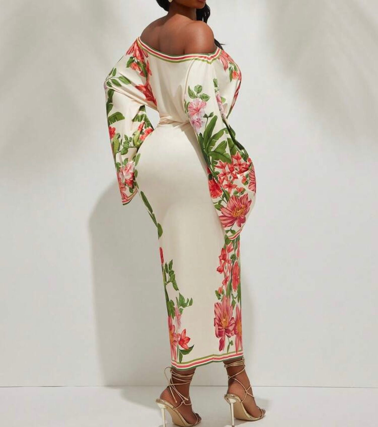 Plus Off Shoulder Floral Dress
