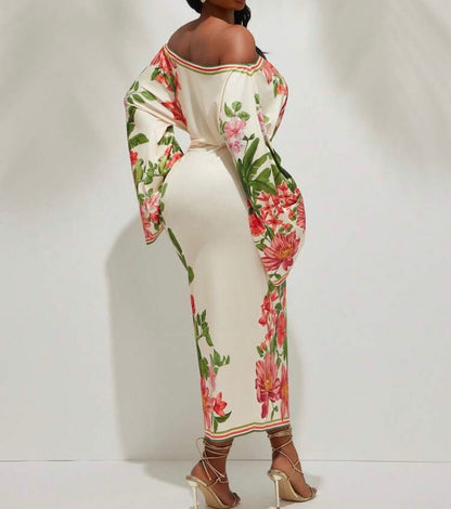 Plus Off Shoulder Floral Dress