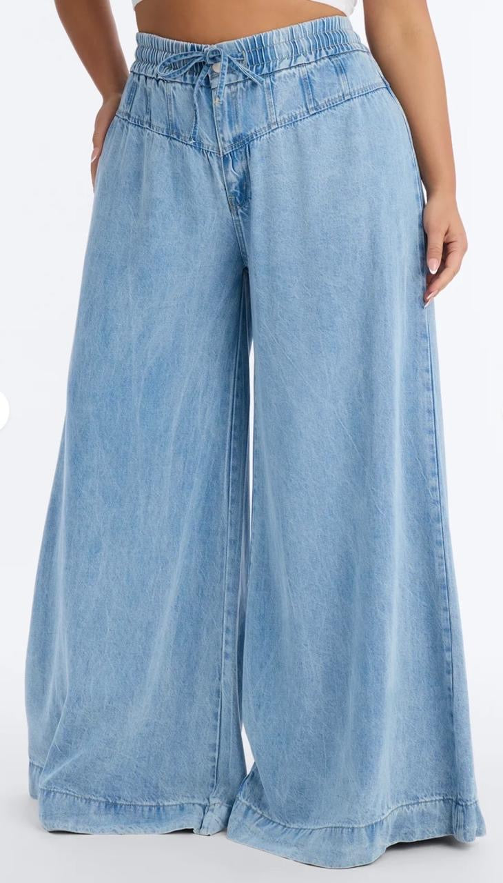 Women Wide Leg High Waist Jeans