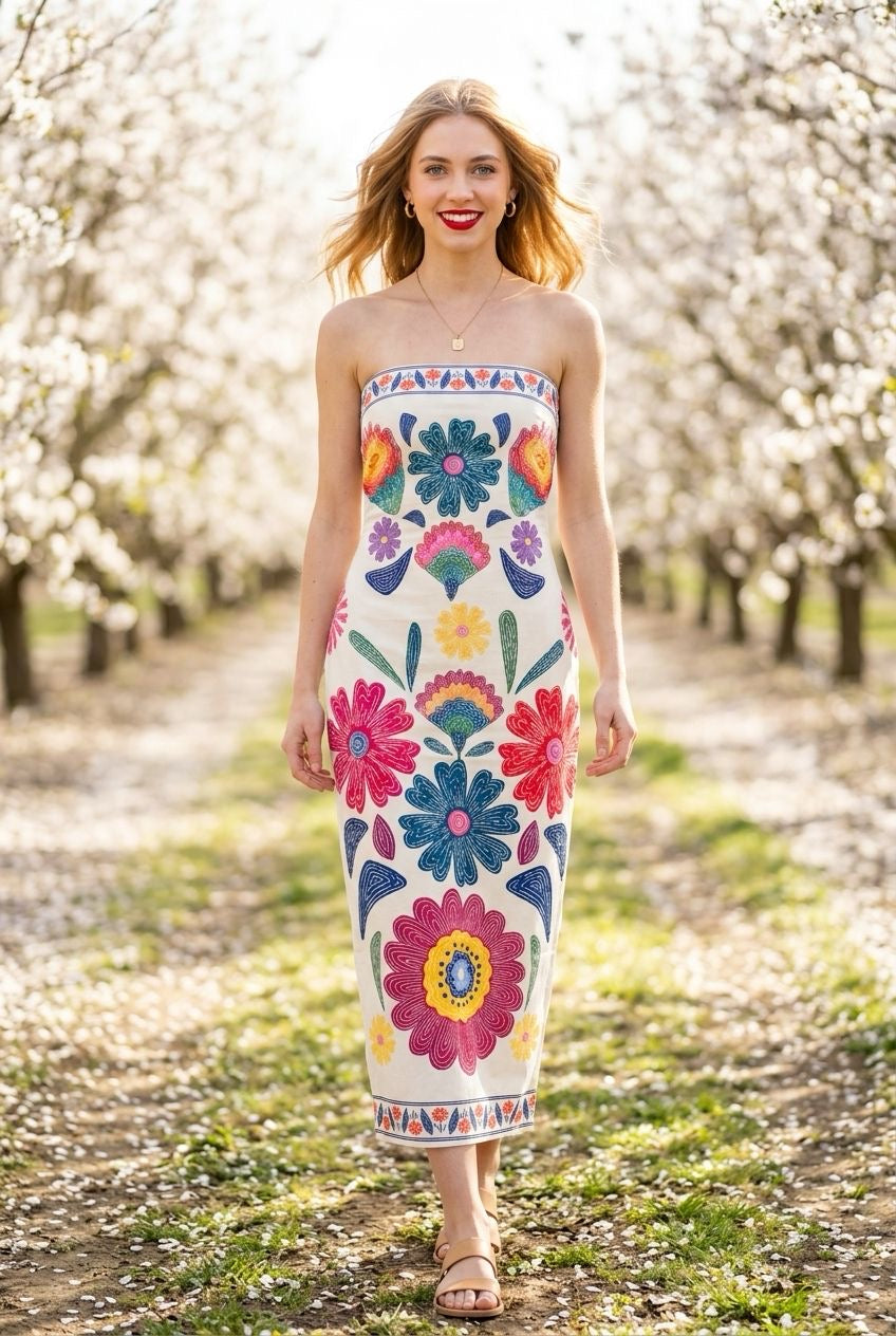 Floral Body-con Midi Dress
