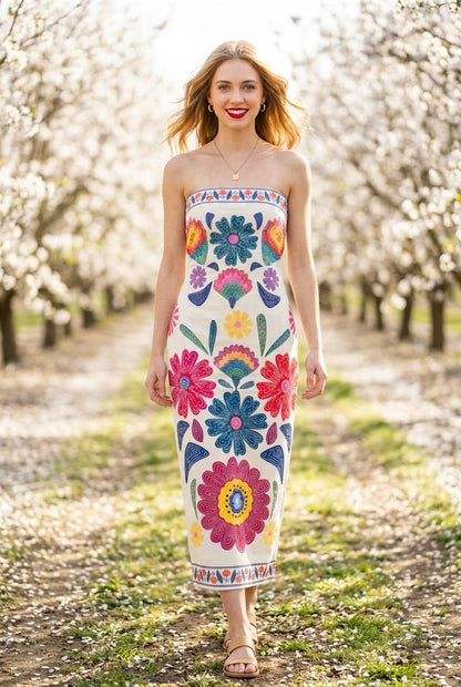 Floral Body-con Midi Dress
