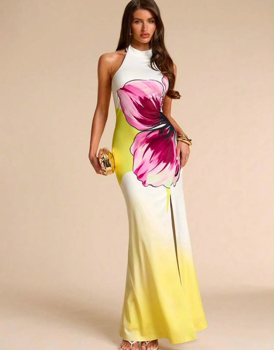 Halter Maxi Fitted Dress