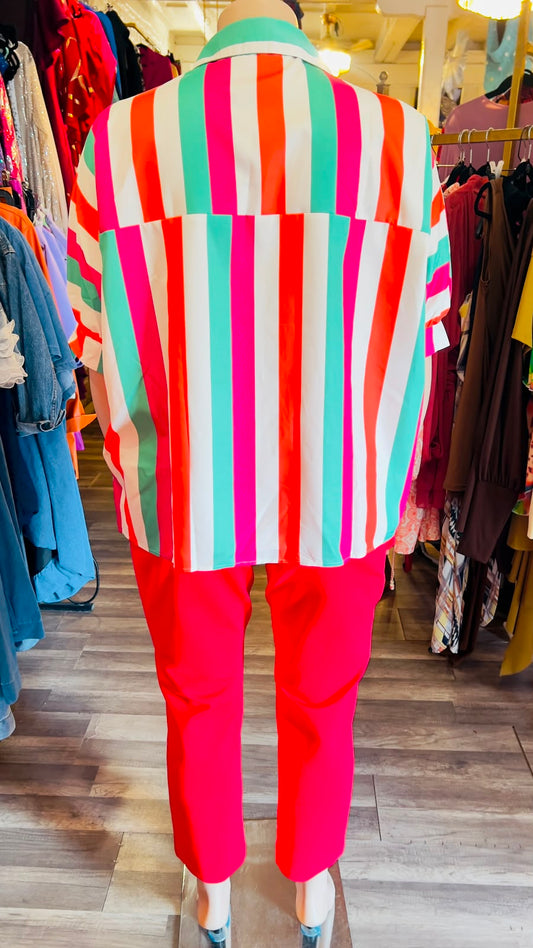 Oversized Pinstripes Blouse