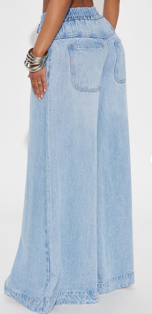 Women Wide Leg High Waist Jeans