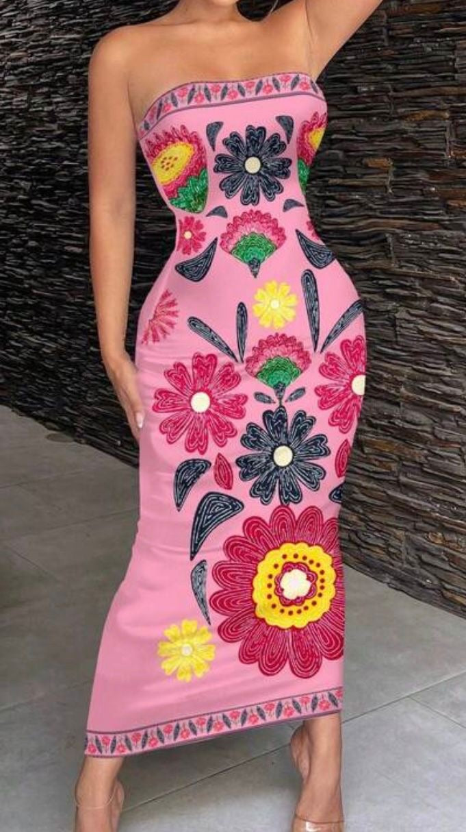 Floral Body-con Midi Dress