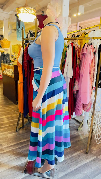 Multi Color Midi Skirt
