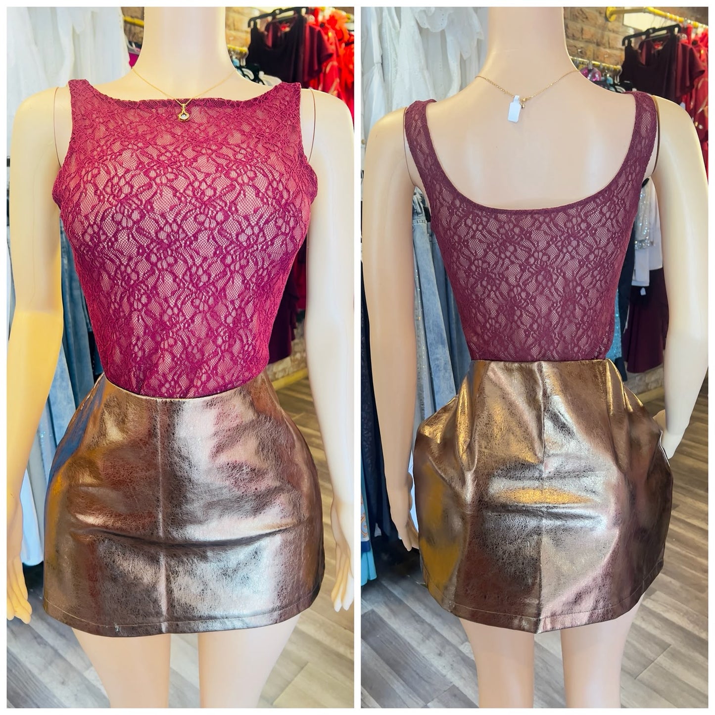 Mini Metallic Skirt