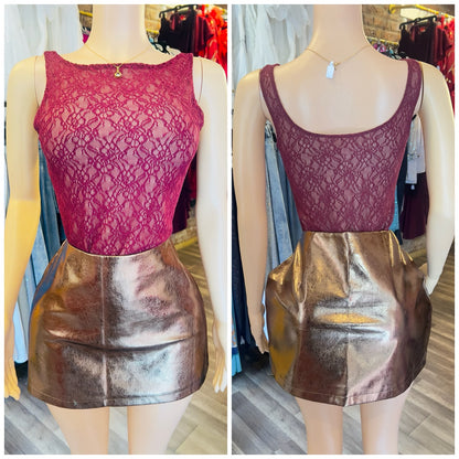 Mini Metallic Skirt