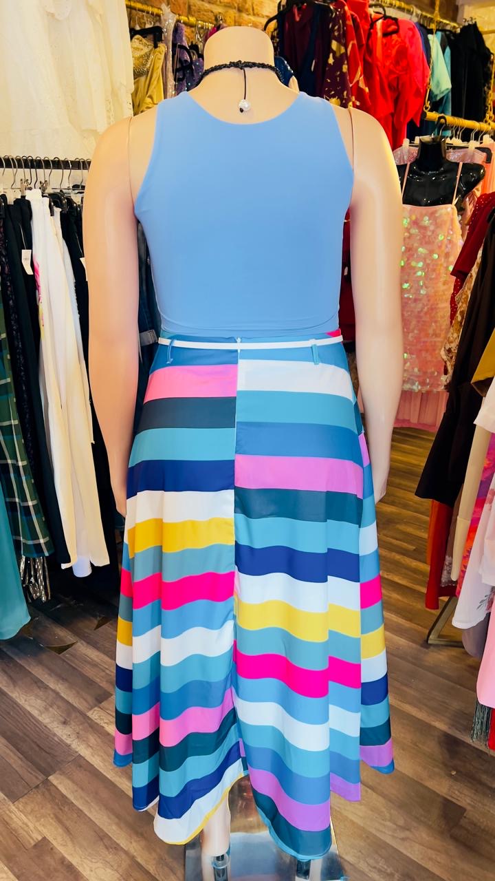 Multi Color Midi Skirt