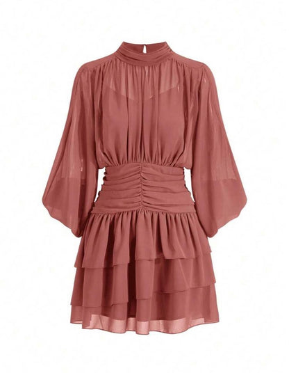 Chiffon Mini Ruffle Dress