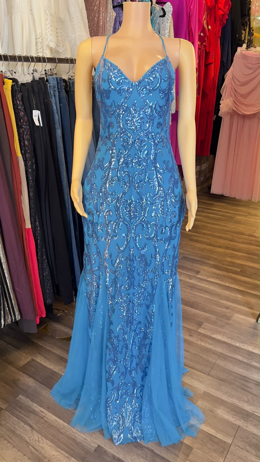 Sea Sequin Maxi Dress
