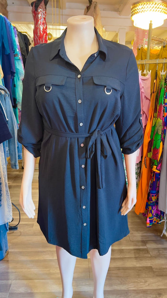 Women Button Down Shirt Dress