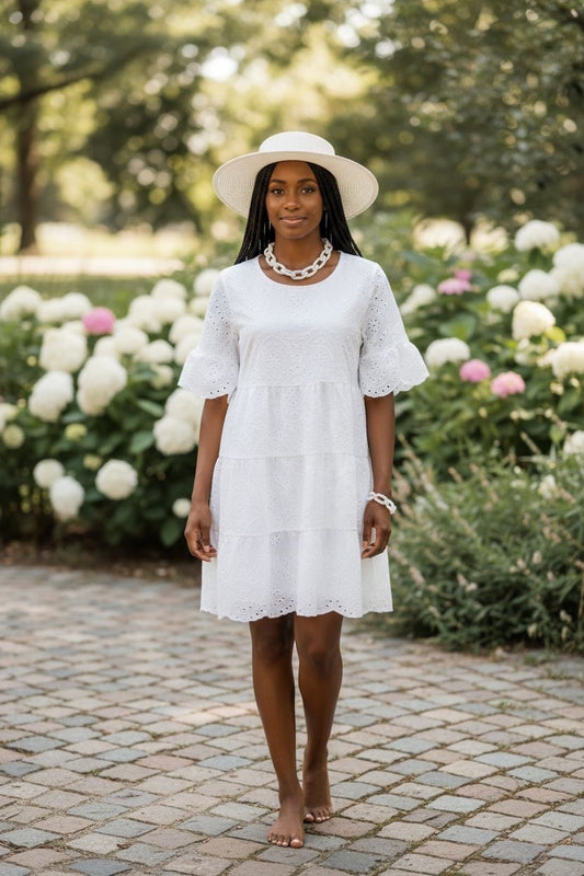 100% Cotton Eyelet Dress