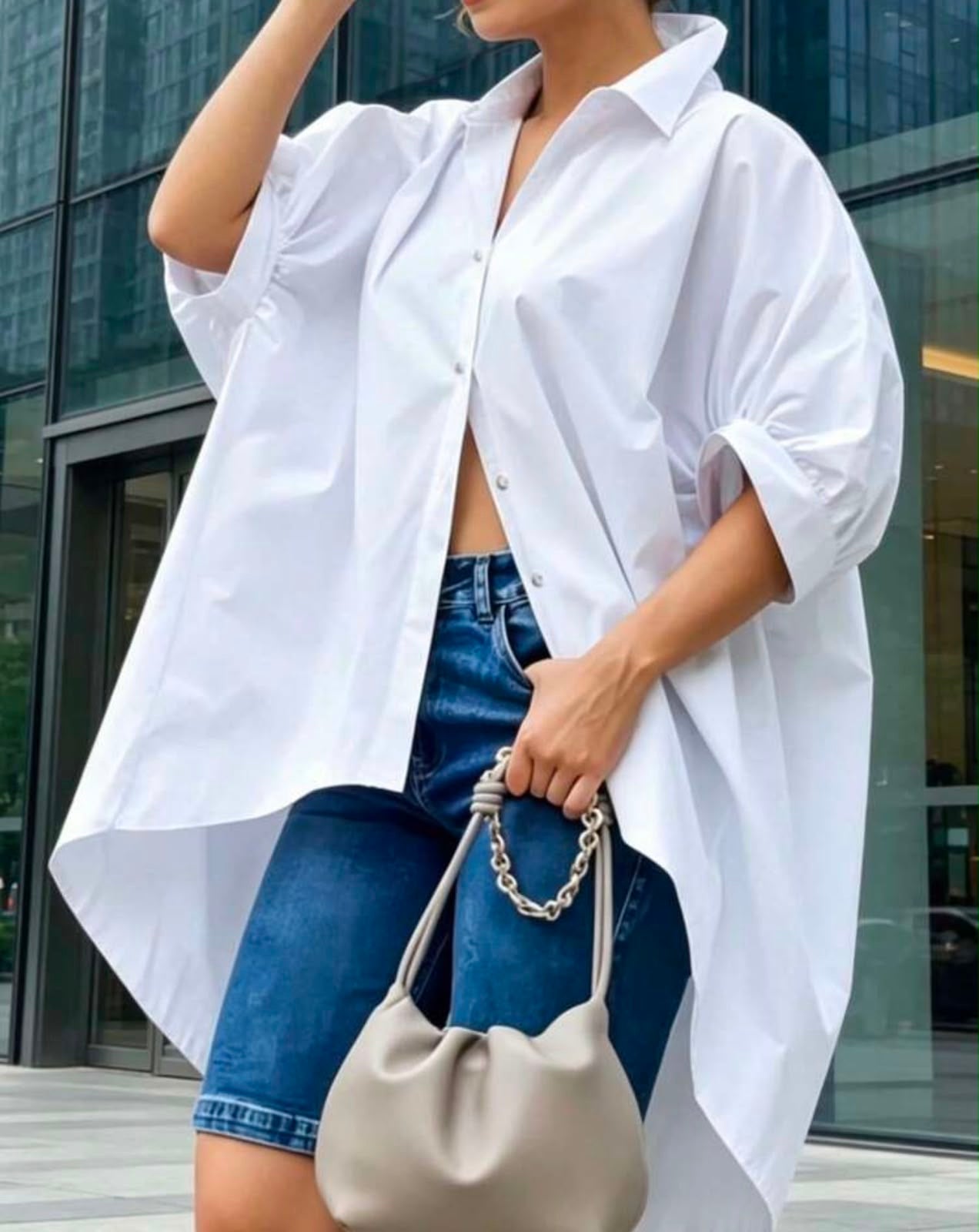 Oversized High Low Blouse