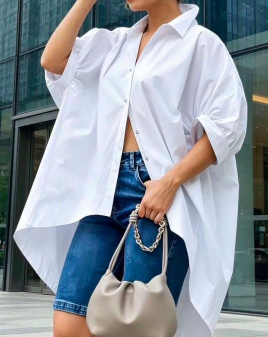 Oversized High Low Blouse