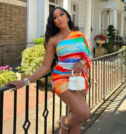 One Shoulder Mini Dress