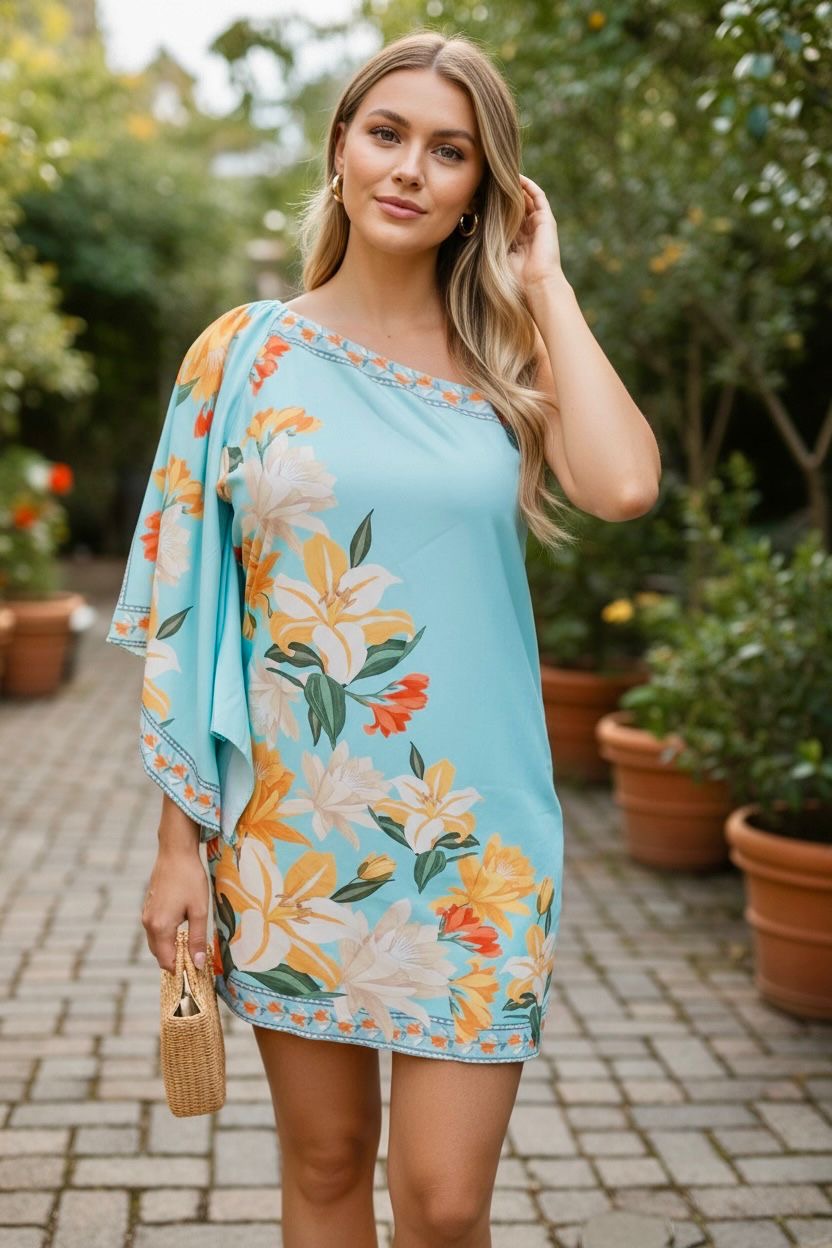 Floral One Shoulder Dress