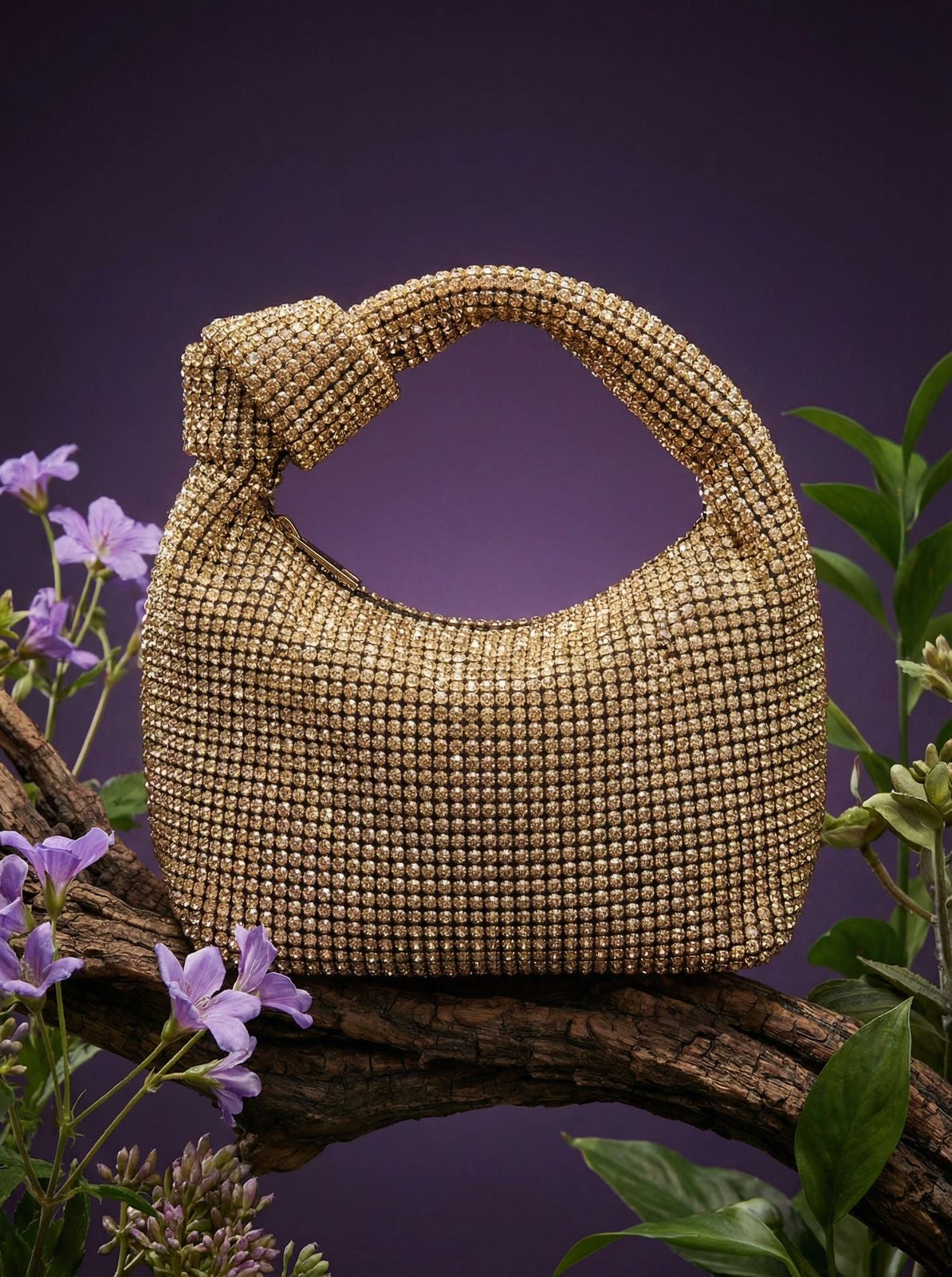 Rhinestone Bag With Knot