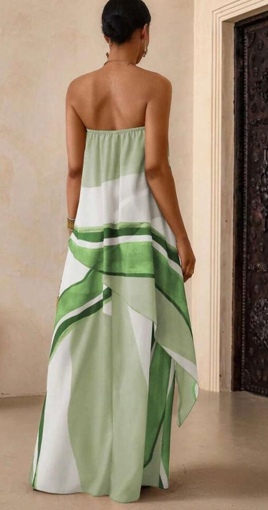 Chiffon Tube Maxi Dress