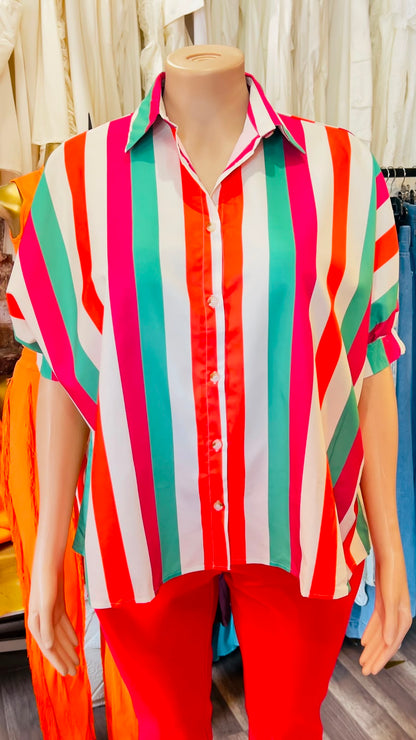 Oversized Pinstripes Blouse