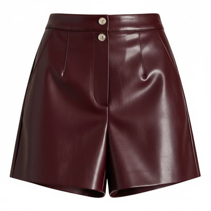 Women 3/4 Leather Shorts