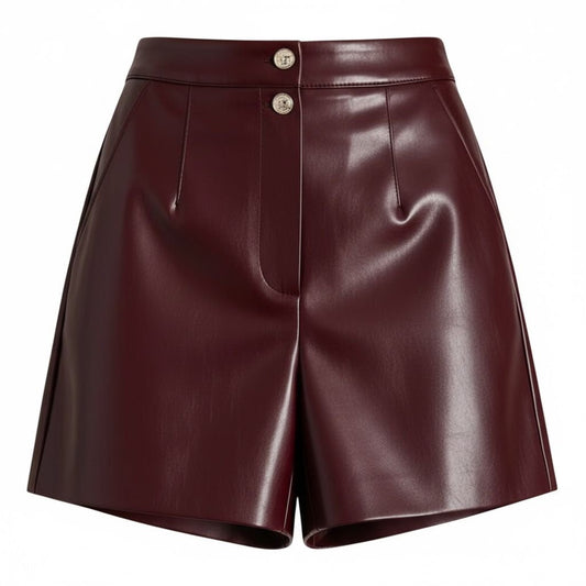 Women 3/4 Leather Shorts