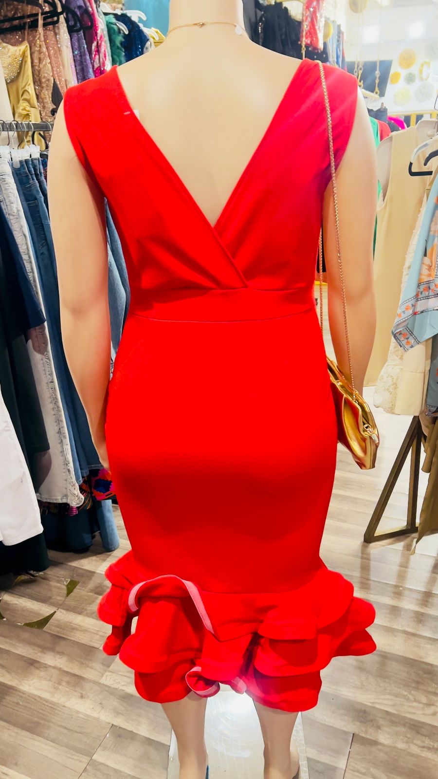 Plus Size Elegant Ruffle Bottom Dress