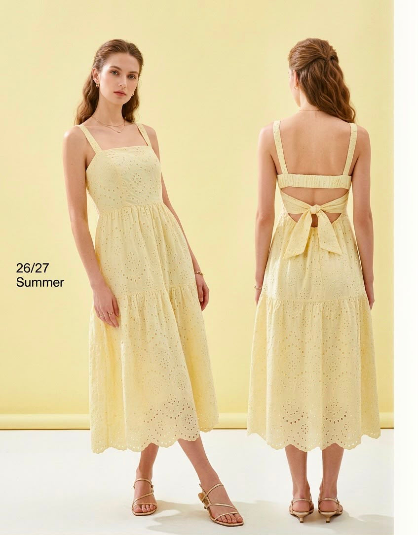 Eyelet Midi Dress