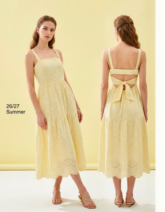 Eyelet Midi Dress