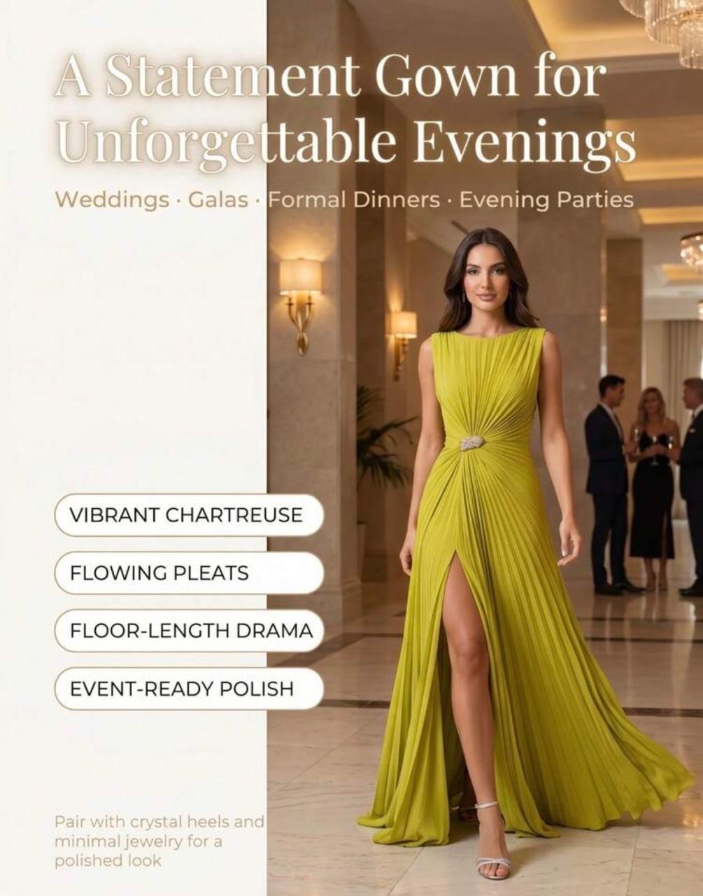 Emerald Maxi Pleated Dress