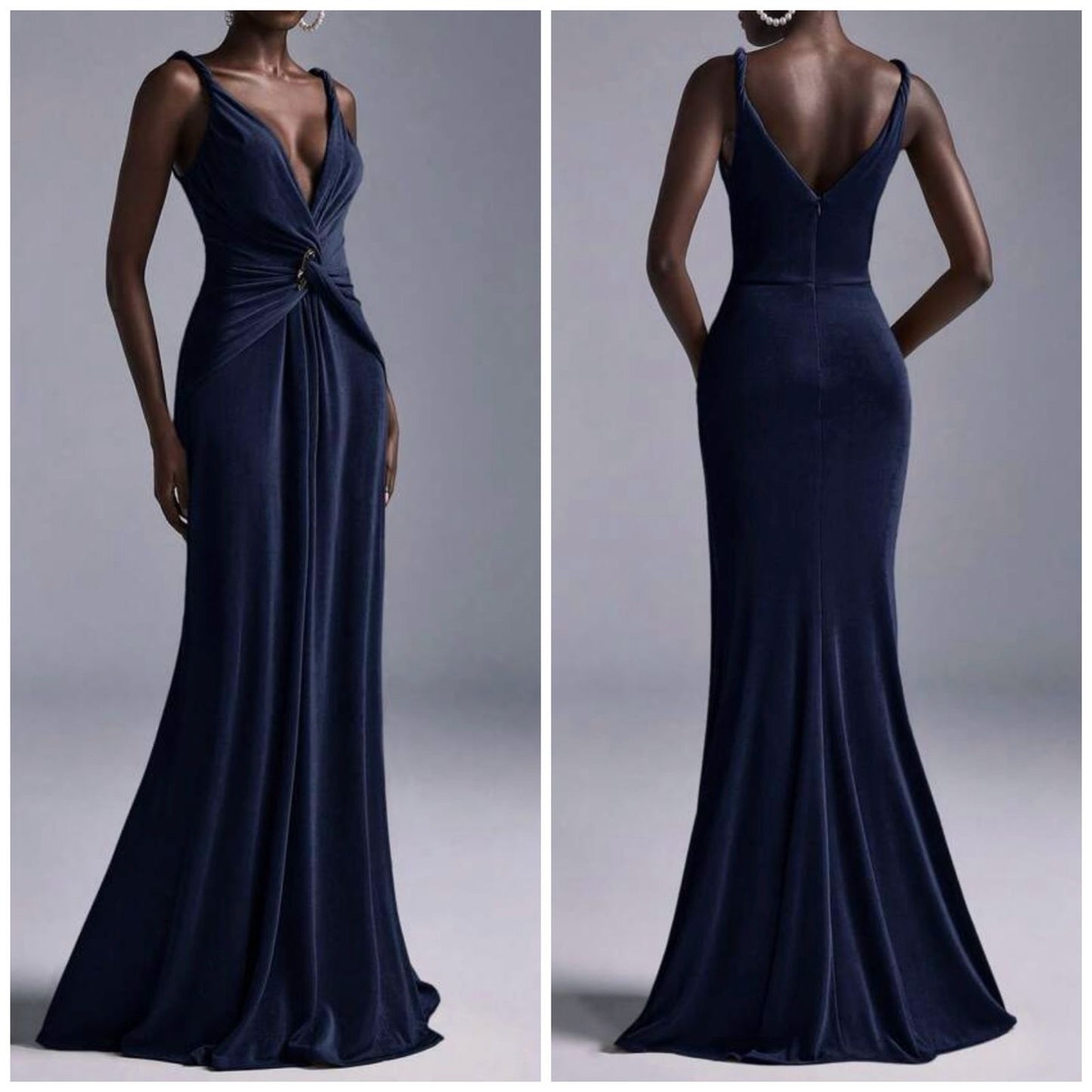 V Cut Maxi Dress