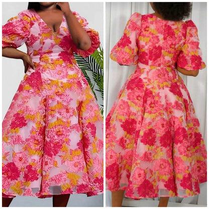 Embroidery Flare Dress