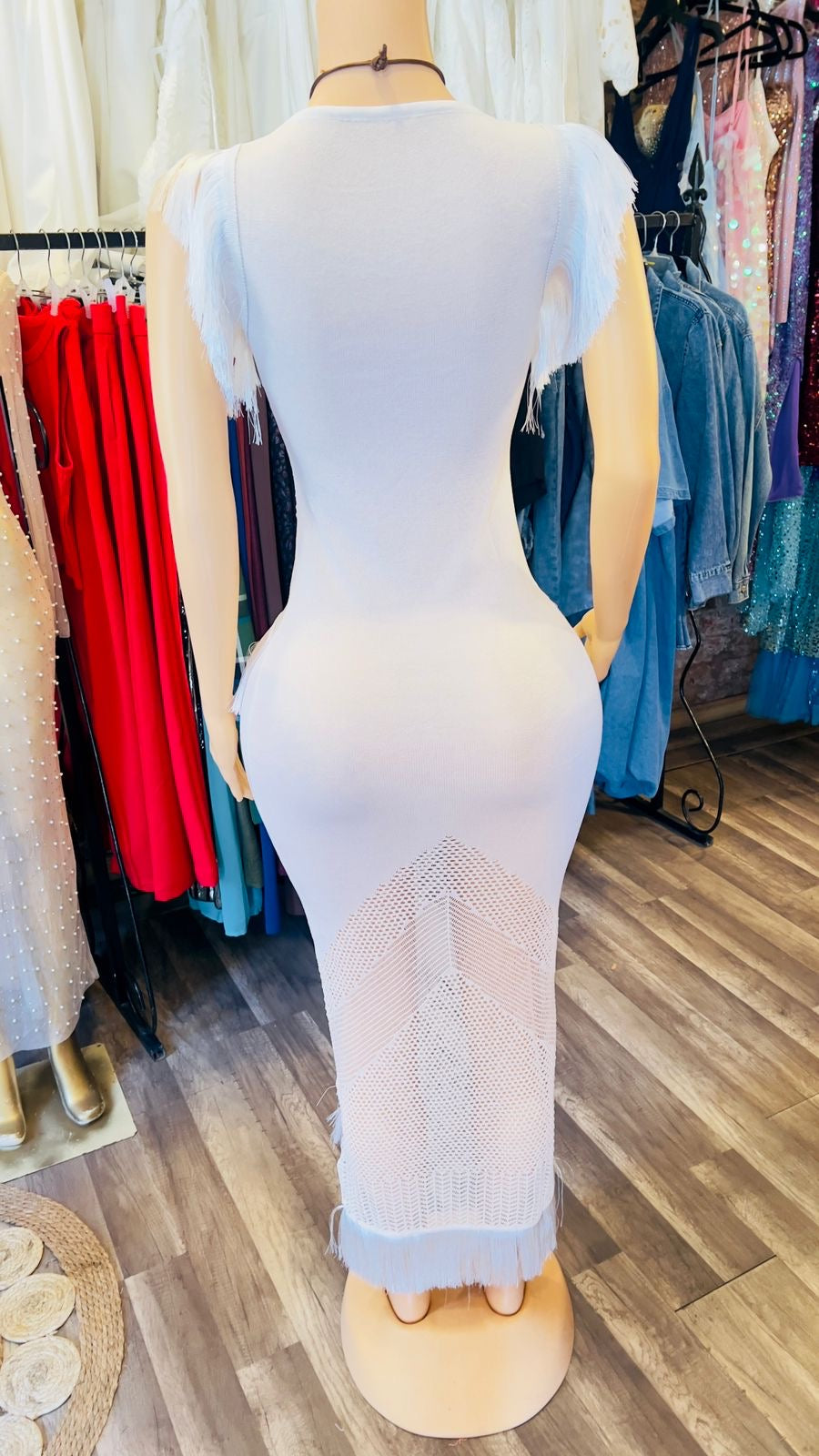 Ruffle Layer Fitted Dress
