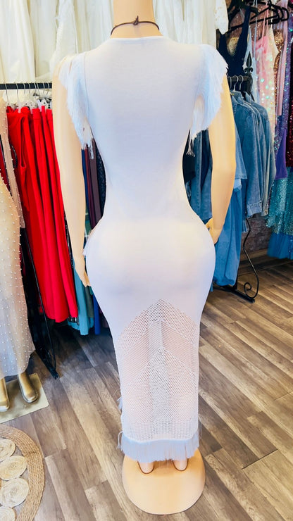 Ruffle Layer Fitted Dress