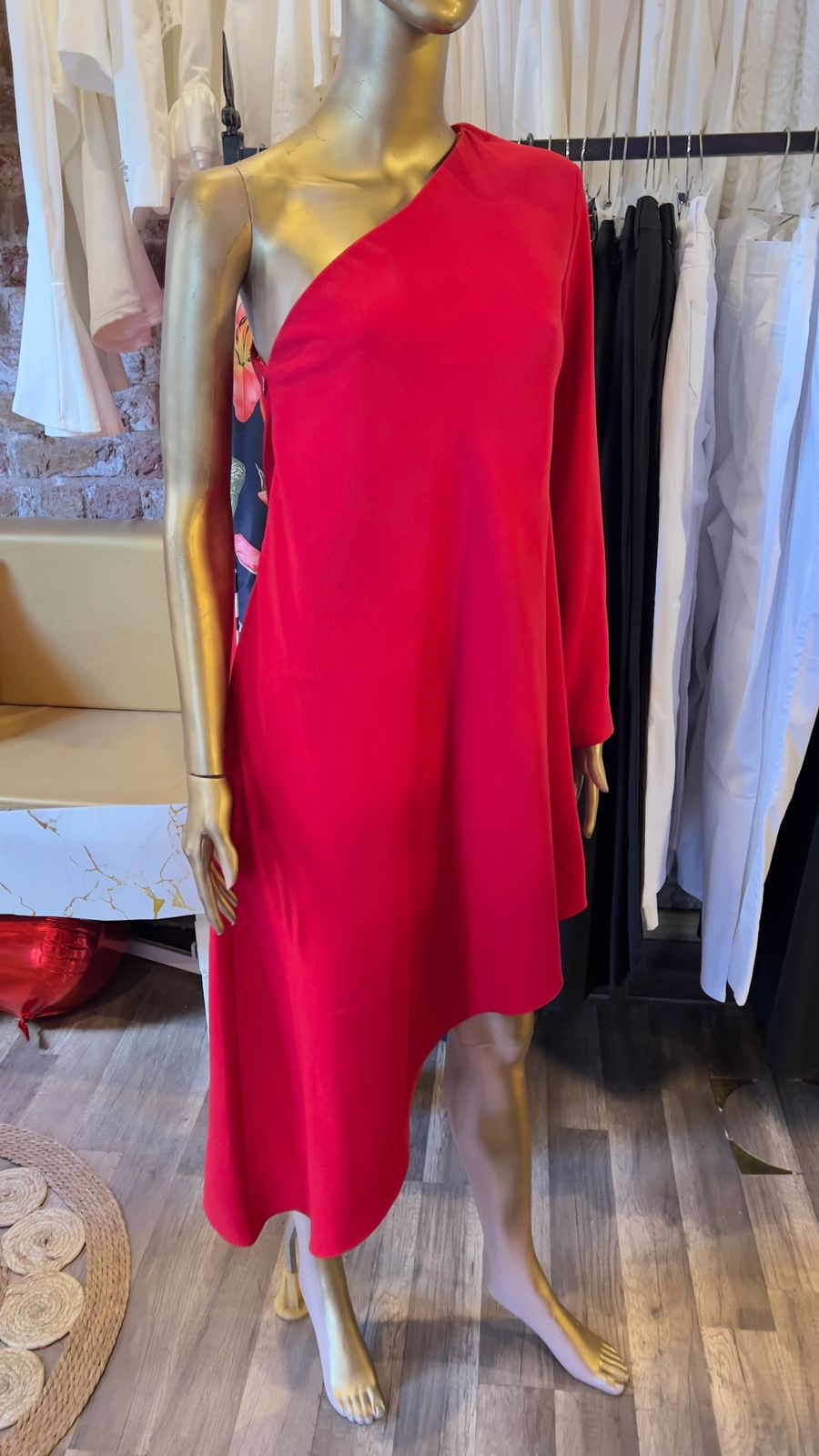 Zara One Sleeve High Low Dress