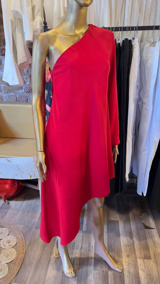 Zara One Sleeve High Low Dress