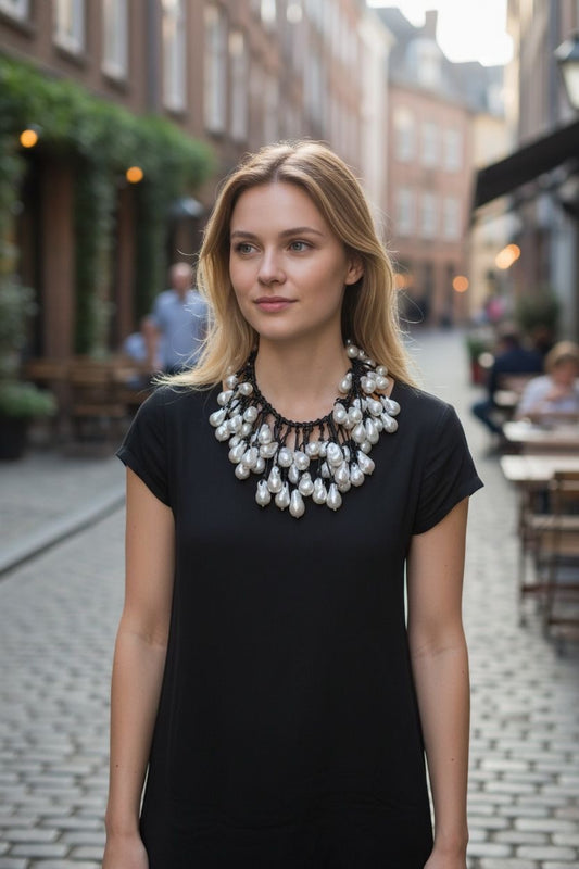 Leather Pearl Necklace