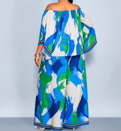 Nelly Off Shoulder Plus Size Pant Set