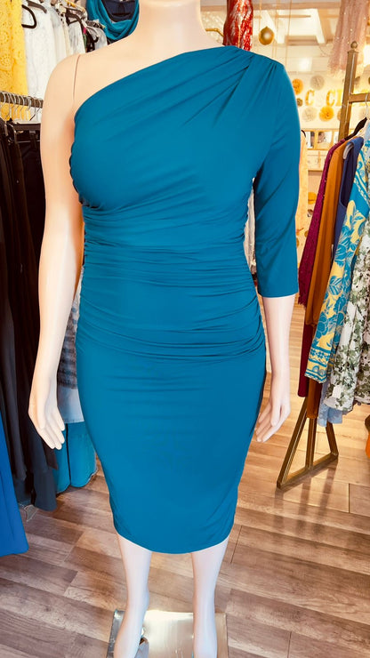 One Shoulder Bodycon Midi Dress