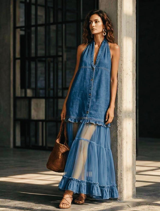 Sheer Soft Denim Dress