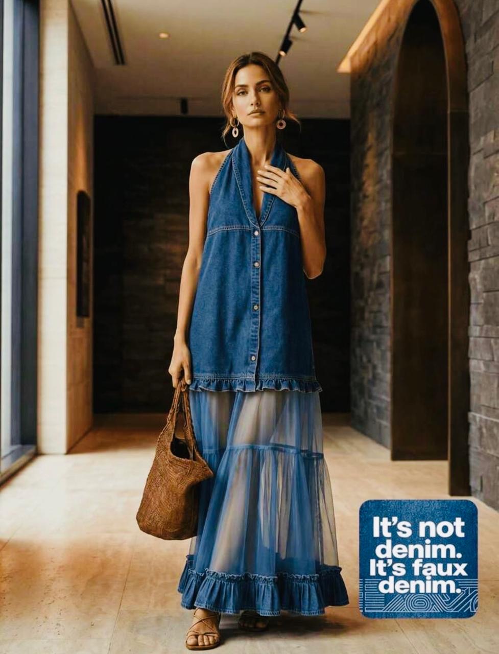 Sheer Soft Denim Dress
