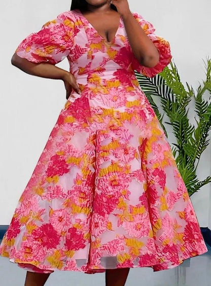 Embroidery Flare Dress