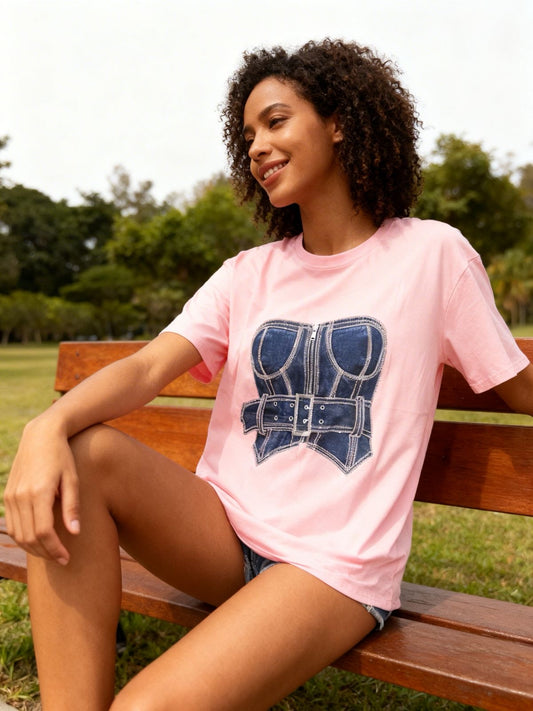 Denim Jewel Print T-Shirt