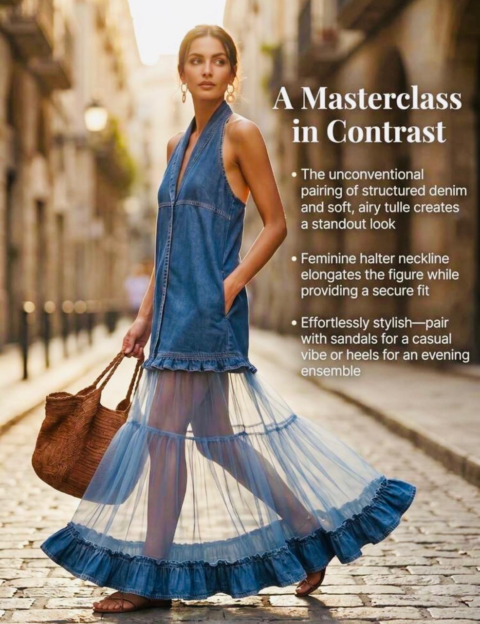 Sheer Soft Denim Dress