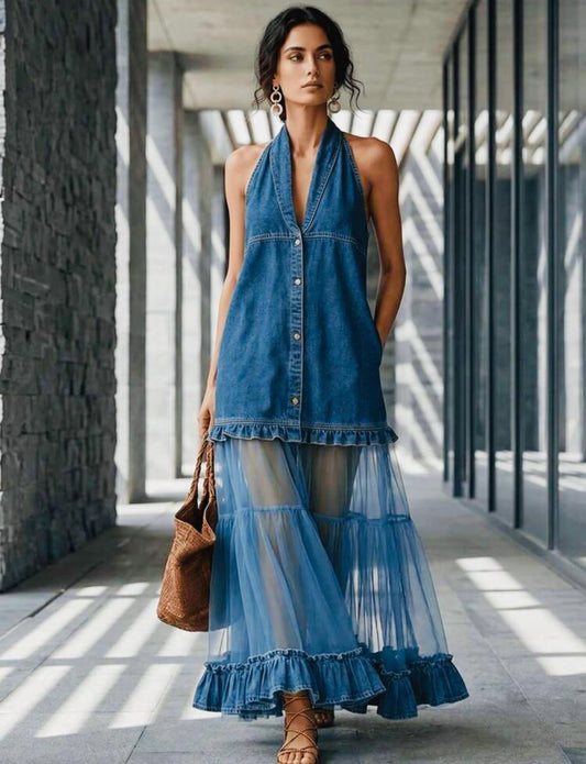 Sheer Soft Denim Dress