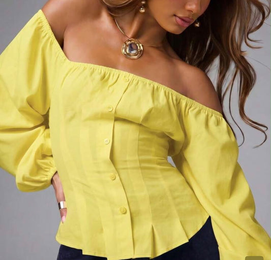 Off Shoulder 3/4 Sleeve Blouse