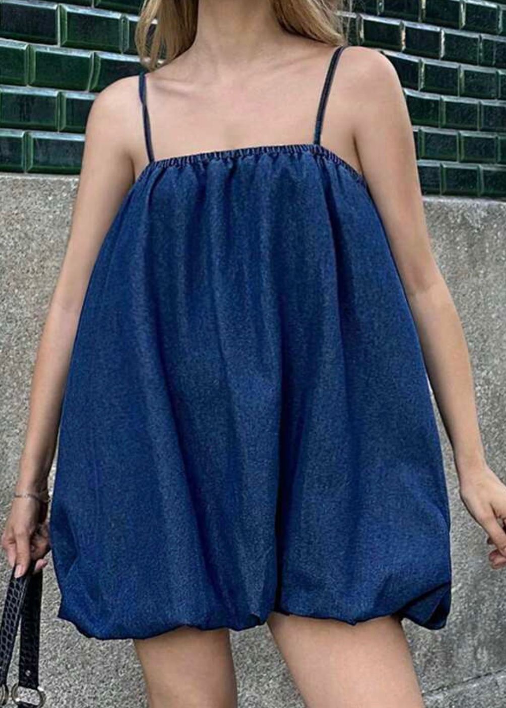 Simple Balloons Denim Cami Dress