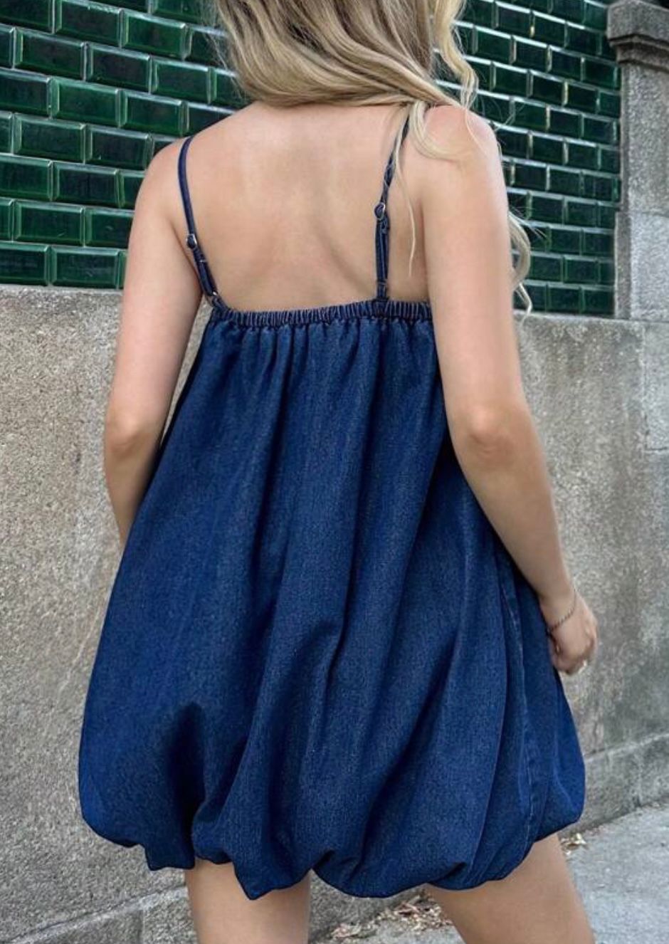 Simple Balloons Denim Cami Dress