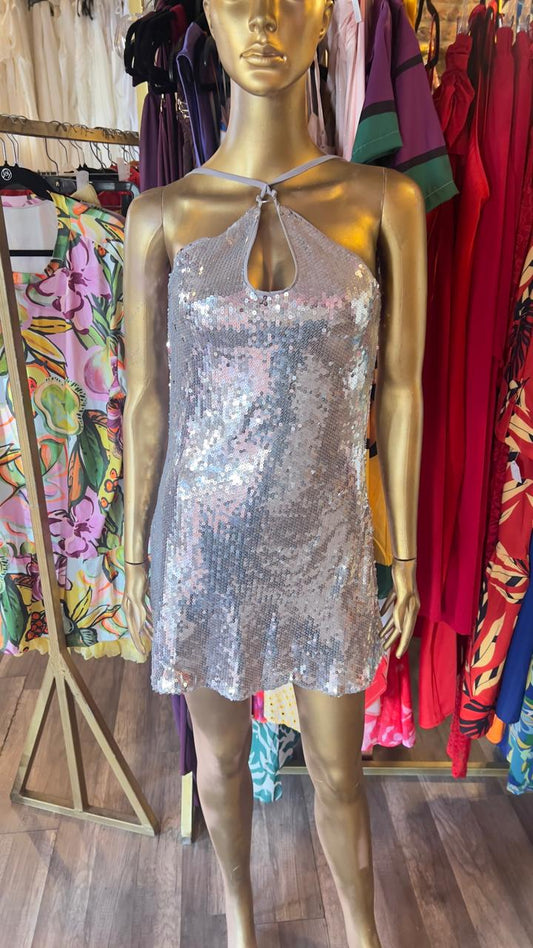 Night On The Town Halter Mini Dress